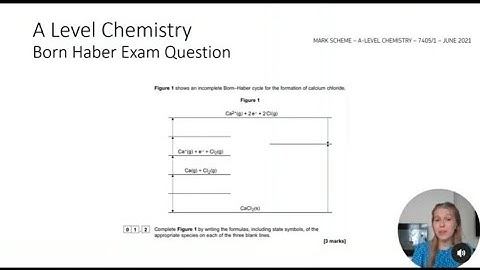 Born-Haber Cycle Tutorial AQA A-Level Chemistry June 2021 Paper 1 Question 01.2