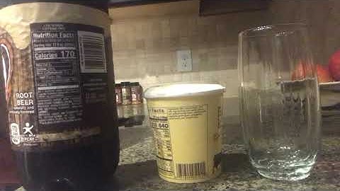 Solid liquid gas root beer float