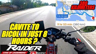 CAVITE TO BICOL IN JUST 8 HOURS??? - Solo ride gamit Raider 150..