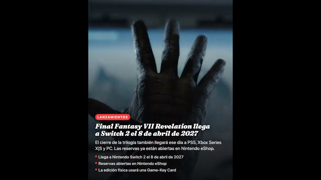 Final Fantasy VII Revelation llega a Switch 2 el 8 de abril de 2027