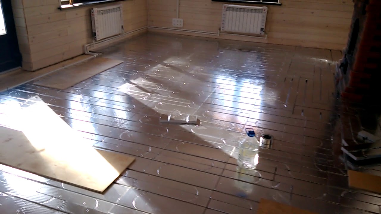 Монтаж теплого пола без стяжки ч2 - YouTube
