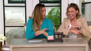 Diamonique Pave Link Heart Charm Bracelet, Sterling Silver on QVC