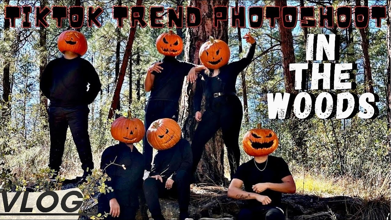 WE TRY VIRAL TIK TOK PUMPKIN HEAD PHOTO SHOOT IN THE WOODS EPIC