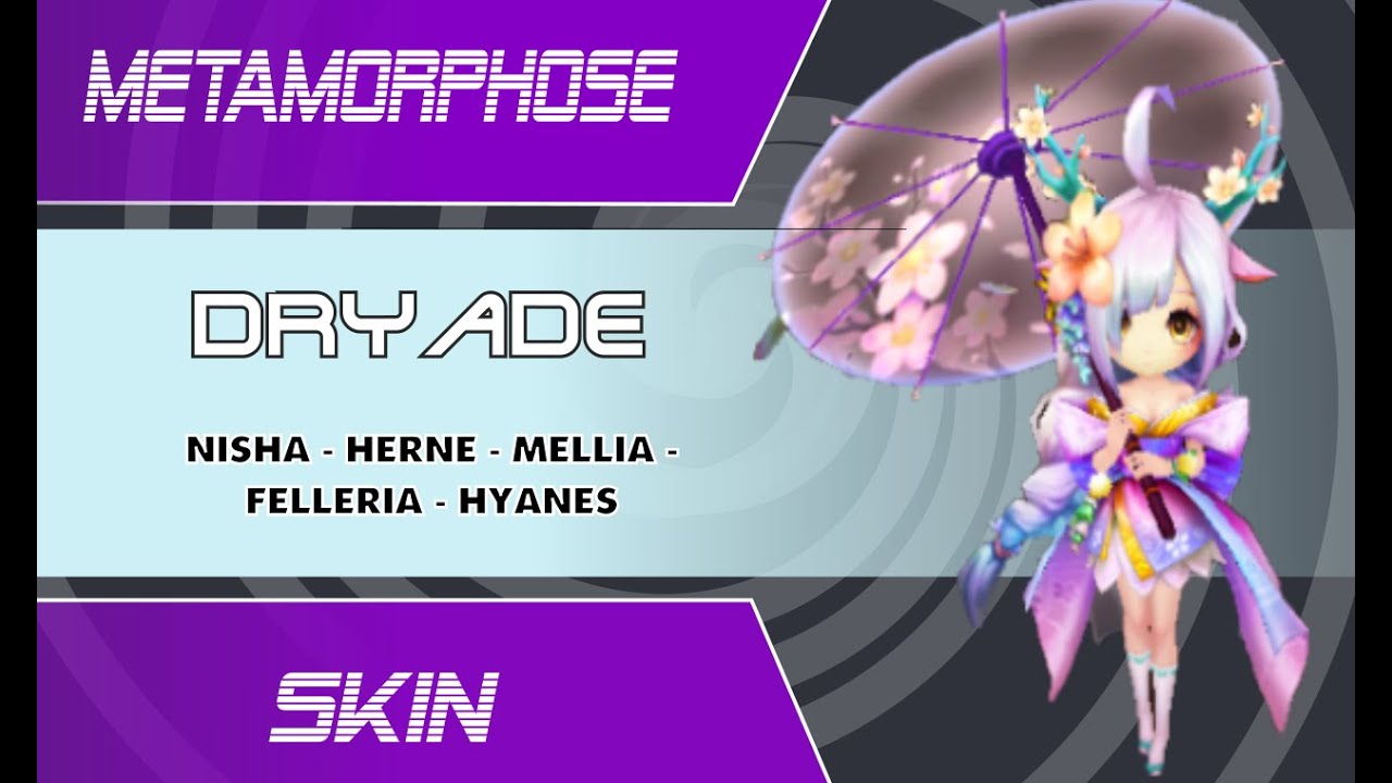 SPRING CHERRY Dryad - TRANSMOGRIFY  SUMMONERS WAR FR - NISHA, HERNE, MELLIA, FELLERIA, HYANES