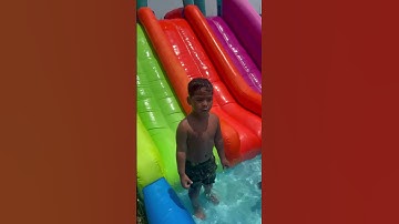 Mom catches dad and son putting the dog on the water slide #shorts