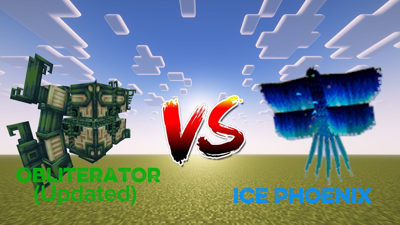 Minecraft Obliterator Obliterator(Updated) Vs Ice Phoenix |Minecraft 1.20.1 mob battle - YouTube