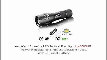 Alonefire flashlight led tactical flashlight +CREE XM-L T6 - Unboxing and Review