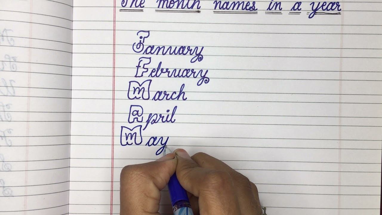 Month names in a year||english months||special alphabets writing||beautiful handwriting||months