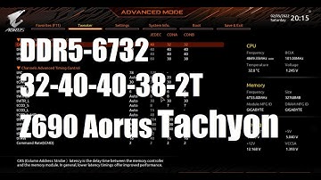 2x16GB DDR5-6732 CL32 on the Z690 Aorus Tachyon // Hynix memory chips