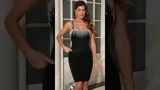Black Party Dress with Sparkling Fringe Details: Perfect for Your Next Night Out! 🌟✨
