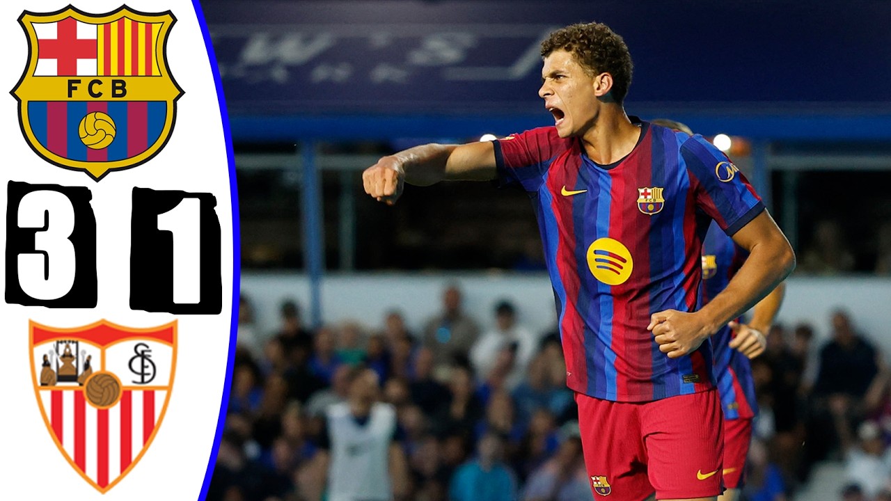 ملخص مباراه برشلونة وإشبيلية 3