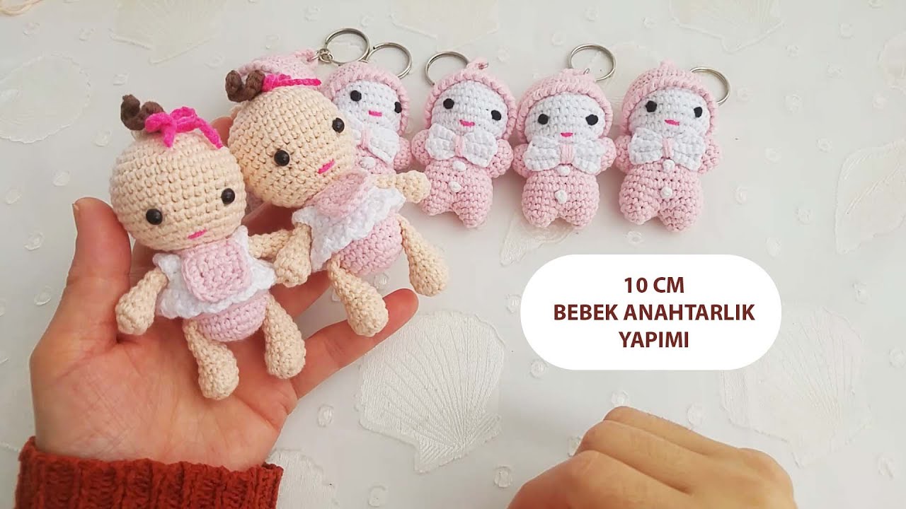 10 cm anahtarlık amigurumi  bebek yapımı (Englishsubtitle)
