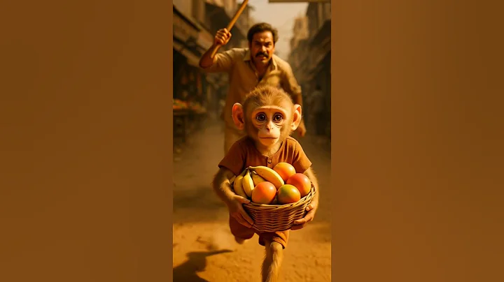 😡Angry Shopkeeper Beat a Monkey — The Ending Shocked Everyone #shorts #monkeystory #emotional #sad