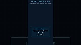 List vs Tuple in Python#pythoninterview