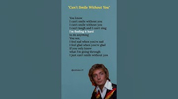 Thumbnail of Can’t Smile Without You lyrics - Barry Manilow #lyrics #barrymanilow #80smusic #trending