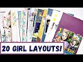 20 Ideas for Girl Scrapbook Layouts!