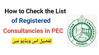 How To Check The List Of Registered Engineering Consultancies In Pec