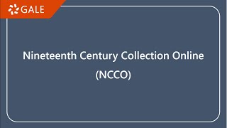 Gale  Nineteenth Century Collections Online Video Tutorial