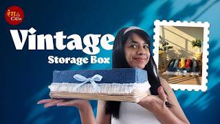 Upcycled Denim Storage Box | Vintage DIY from Cardboard Box♻️