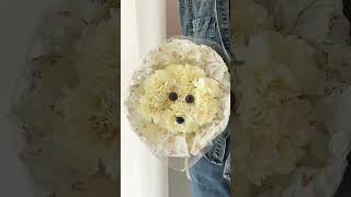 ❤️adorable puppy bouquet💐🐶 #floraldesign #handbouquet #flowerbouquet #diycrafting