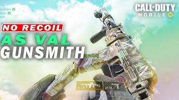 *BEST* AS VAL GUNSMITH (Fast ads + No recoil ) AFTER UPDATE | Call Of Duty: Mobile