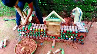 Making Chicken Cage Using Waste Plastic Bottles | How To Make Chicken Cage