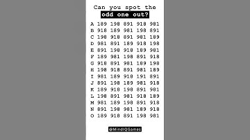 What Number Can You Spot for Odd One Out? #oddoneout #numberpuzzle #brainteasers #puzzlechallenge