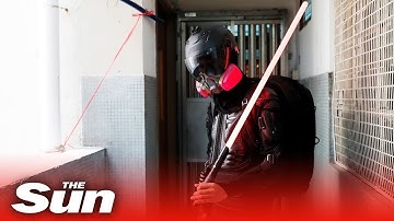 A day in the life of armoured Hong Kong protester "The Dragon"