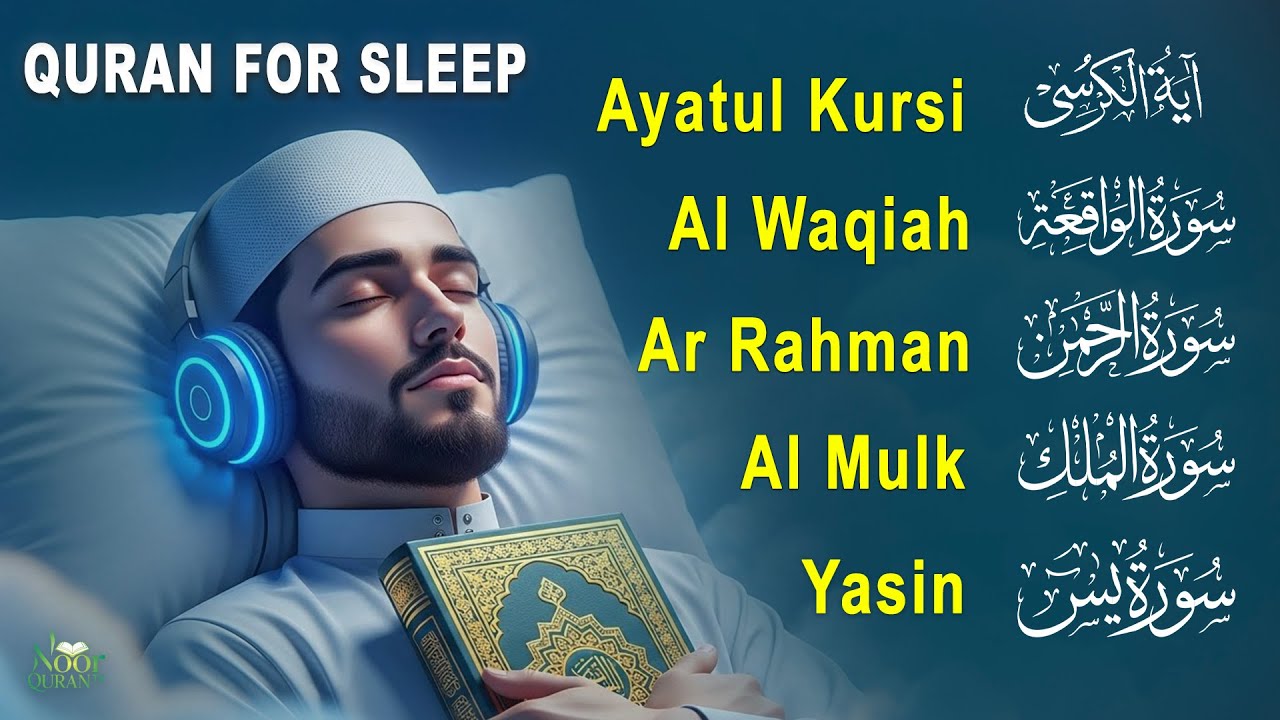 Peaceful Quran for Deep Sleep | Al-Fatiha,Ayatul Kursi,Surah Ar-Rahman, Al-Mulk, Yasin - Alaa Aqel