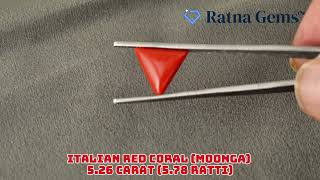 Product Video for: Italian Red Coral (Moonga) 5.26 Carat (5.78 Ratti)