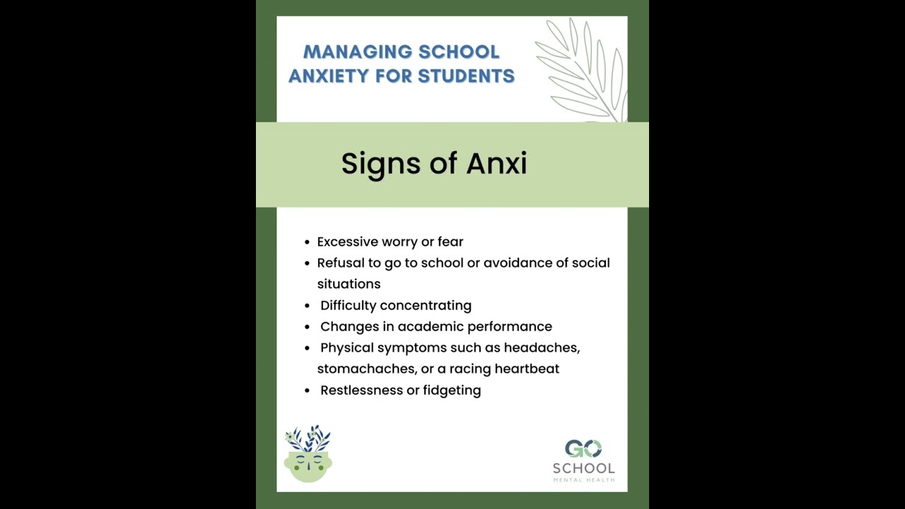 Managing School Anxiety for Students