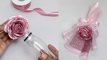 DIY | An Easy Way to Make a Simple Mini Single Rose Bouquet from Satin Ribbon