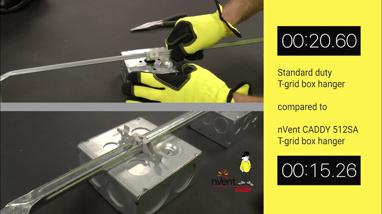 nVent CADDY 512SA TGrid Box Hanger Installation Time Comparison YouTube