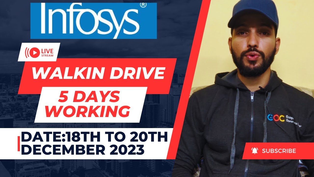"Infosys Hiring Event: Dec 18-20, 2023 | 5 Days Working | Many Benefits + Free Transport!"