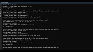 Java Console 24 Points Game