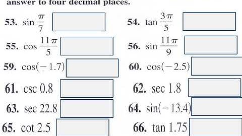 4 2 Trig Functions the Unit Circle P Calc HW L V Pt 2