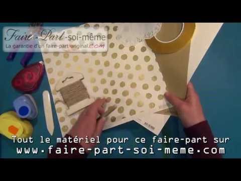 Faire-part en papier kraft avec motif dentelle –