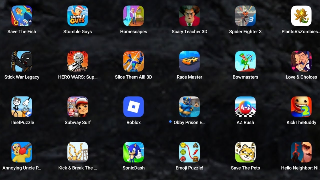 StickWar Legacy, Save The Fish, Poppy Playtime 4, Spider Fighter 3, Plants Vs Zombies