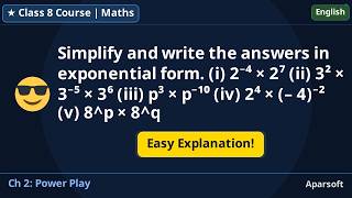 NCERT Class 8 Maths-I Ch-2 | Simplify Using Laws of Exponents | Power Play