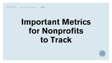 Learning Commons Webinar: Important Metrics for Nonprofits to Track