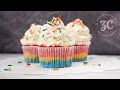 Cupcakes Arcoiris de Vainilla 🌈🧁 Como hacer cupcakes de colores 🌈🧁