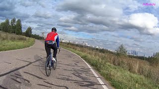 На велосипеде MTB обогнал спортсменов-шоссеров на велотрассе в Крылатском Малый круг Смешное видео
