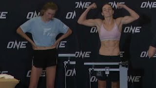 Smilla Sundell and Natalia Diachkova - Hydration Test & Weigh-In - (ONE Fight Night 22) - [Muay Thai