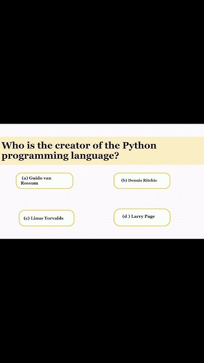 Who is the creator of python programming Language?#computermcqs#csmcqs# ...
