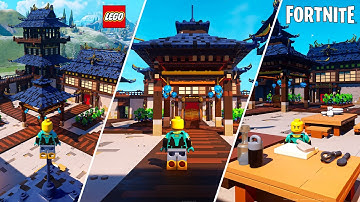 Building a Japanese Shogun Courtyard Base in Fortnite Lego Part-2 Interior