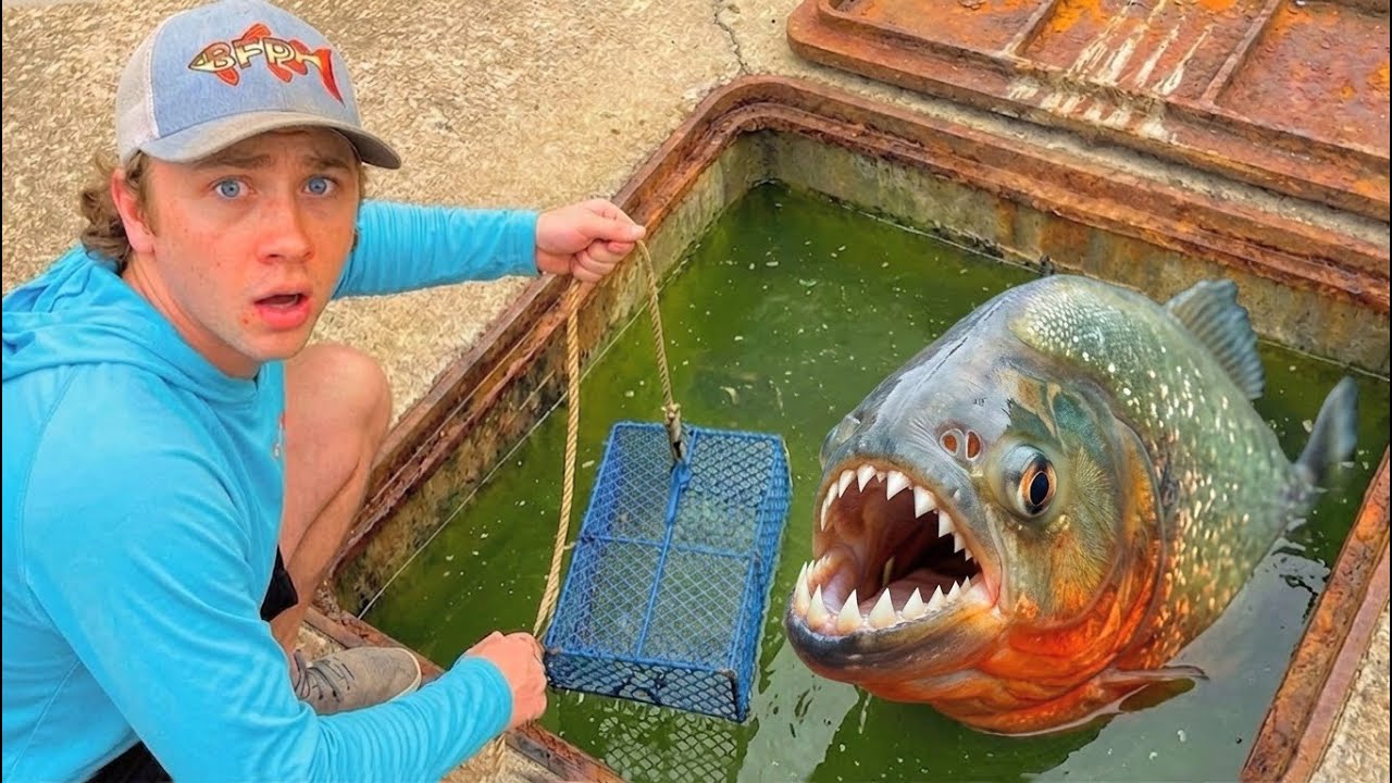 Trapping MONSTER Sewer Piranhas For My POND!