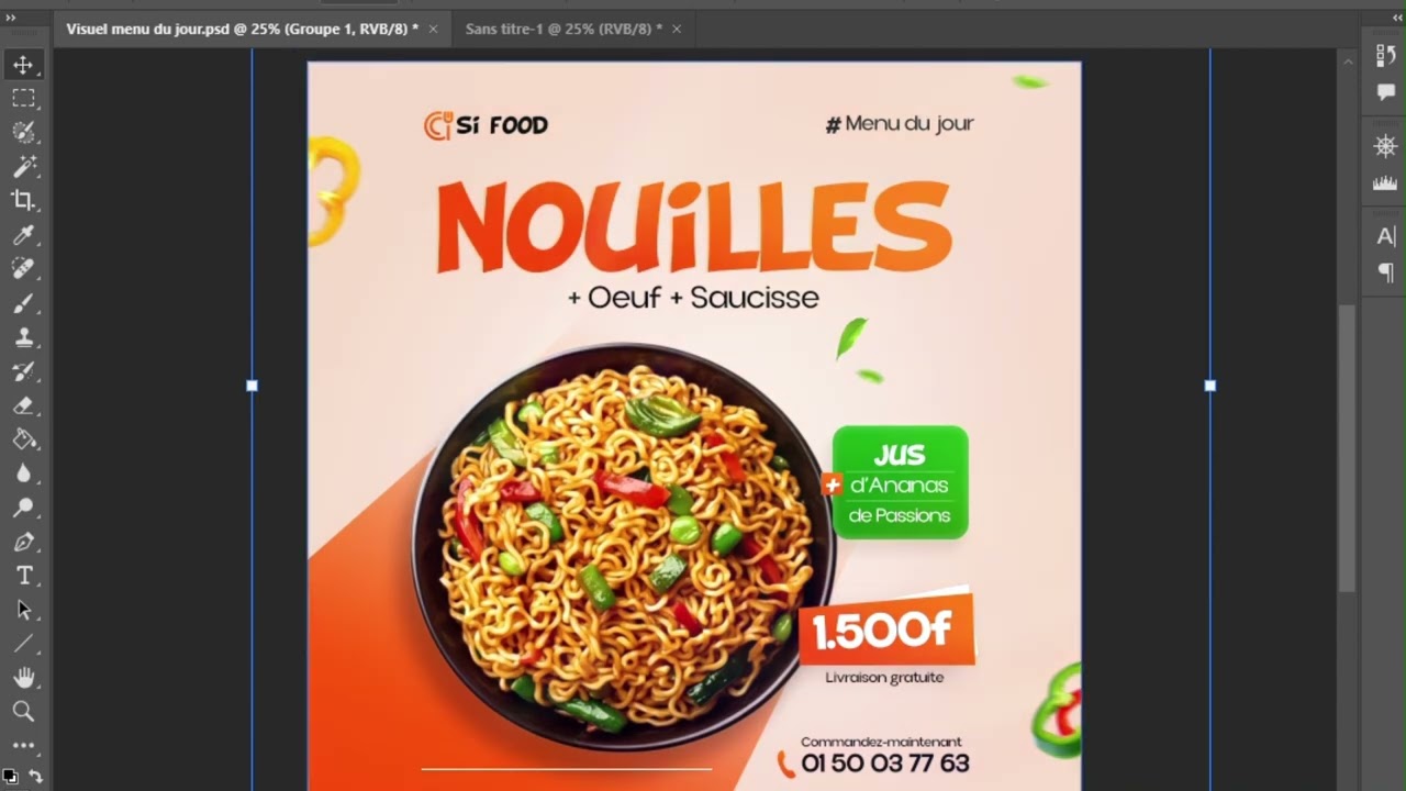 Visuel menu du jour | processus créatif