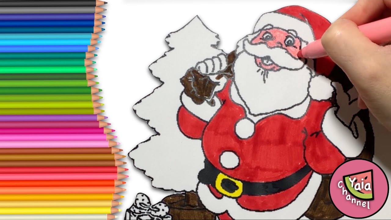 Colora Babbo Natale e Impara i Colori - YouTube