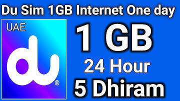 Du 1GB Internet One day | Du sim 1gb Internet plan 24 hour | Du 1gb data offer