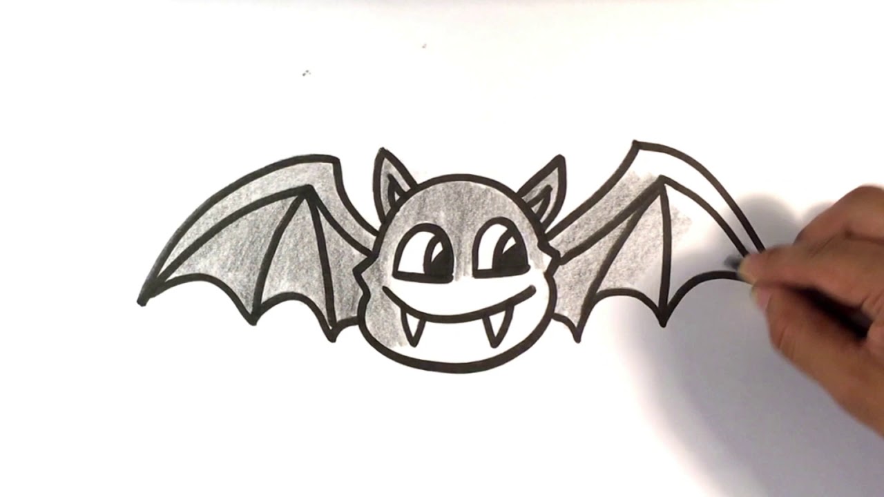 How to Draw a Bat Cartoon Halloween Drawings YouTube